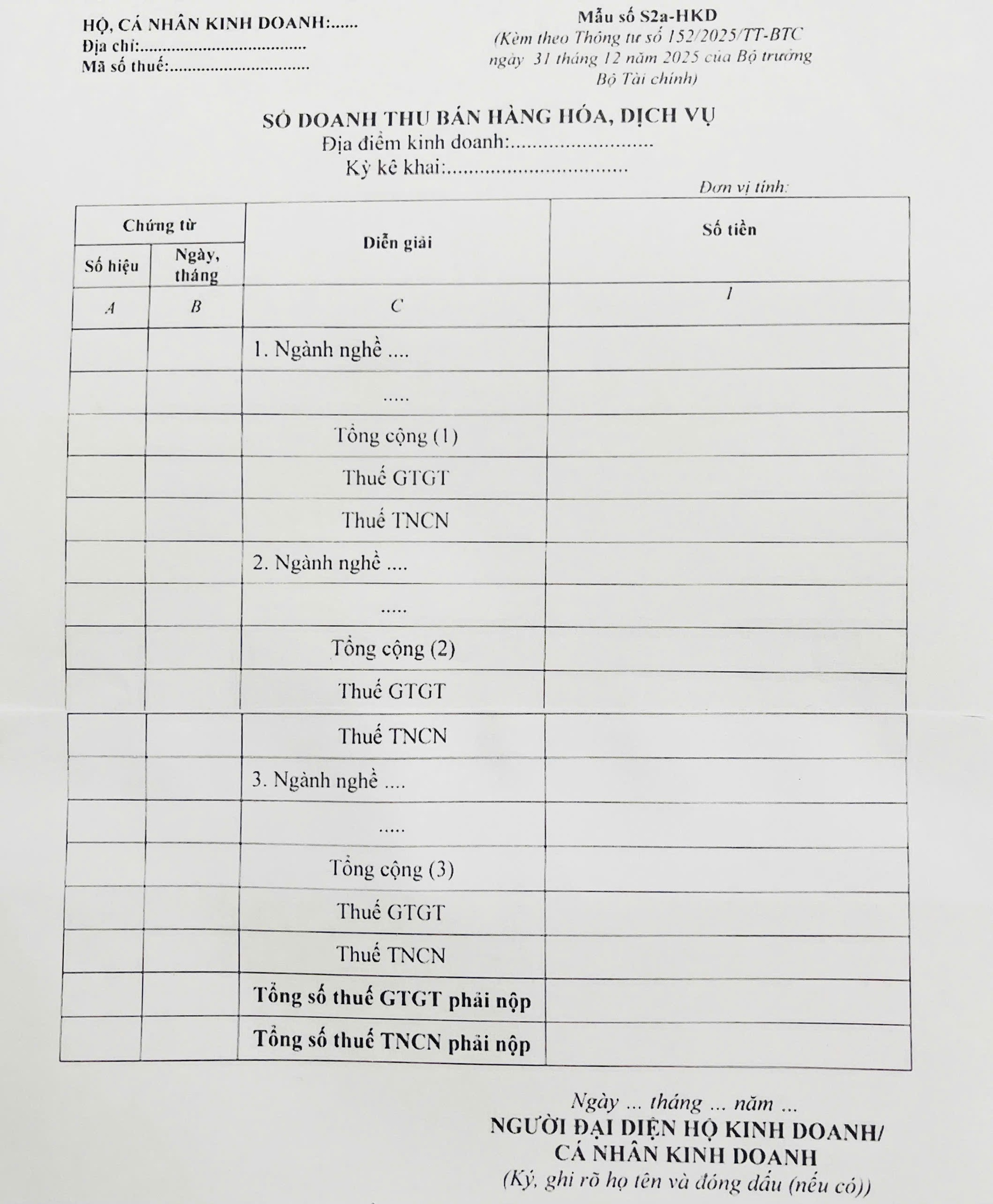 Hướng dẫn kế toán cho hộ kinh doanh, cá nhân kinh doanh- Ảnh 3.